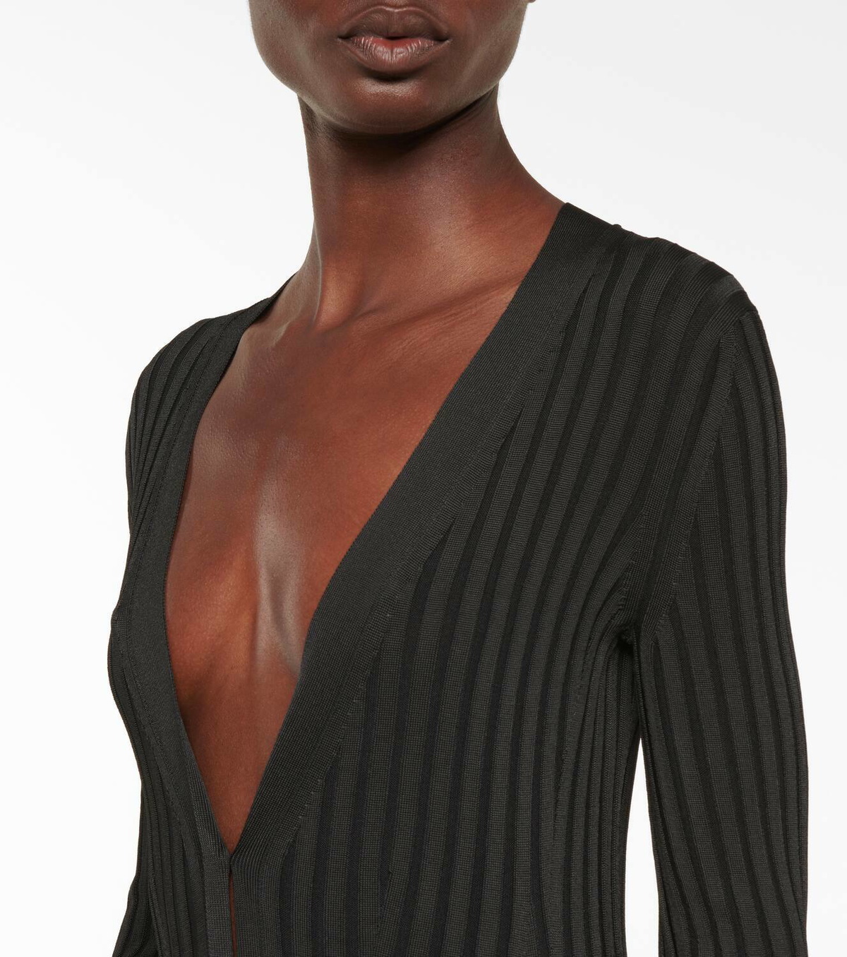 Galvan Ribbed button-down midi dress