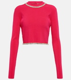 Paco Rabanne - Embellished ribbed-knit top