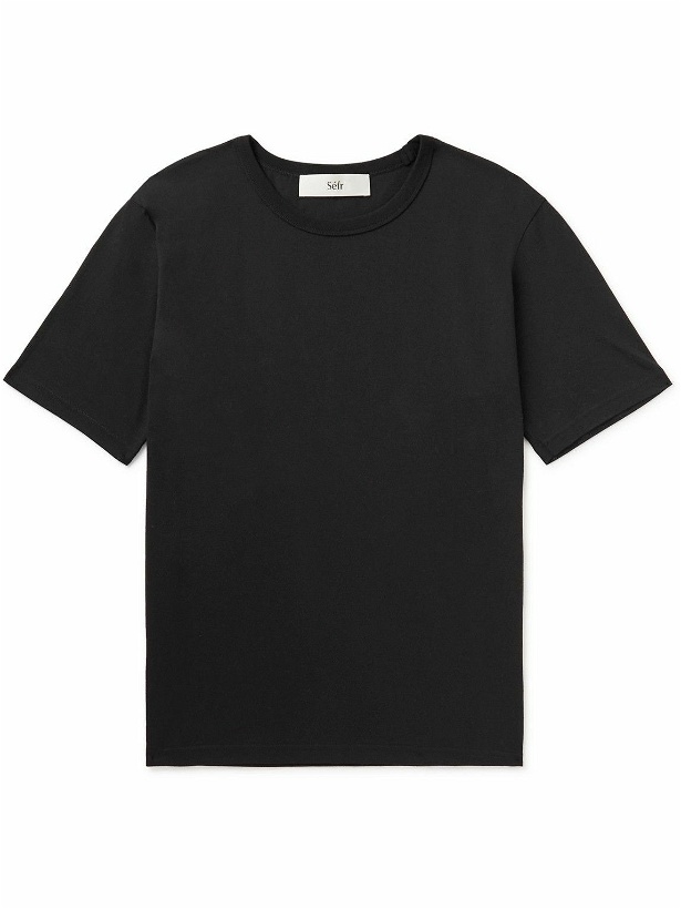 Photo: Séfr - Luca Cotton-Blend Jersey T-Shirt - Black
