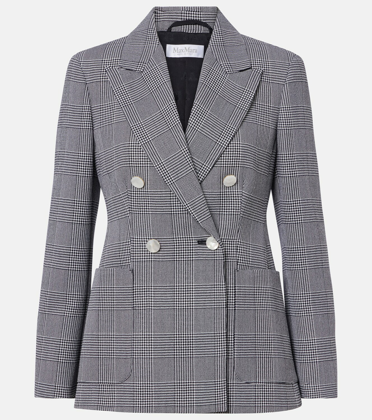 Max Mara Prince of Wales check virgin wool blazer