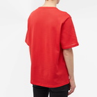 Alexander McQueen Men's Graffiti Logo T-Shirt in Lust Red/Black