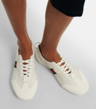 Gucci Flex suede-trimmed leather sneakers