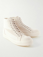 DRKSHDW by Rick Owens - Vintage Suede-Trimmed Canvas High-Top Sneakers - White