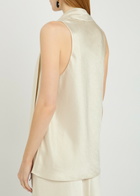 Vince Draped Scarf-effect Satin top Cream
