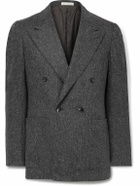 UMIT BENAN B - Double-Breasted Wool and Cashmere-Blend Blazer - Gray