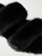 SAINT LAURENT - Faux Fur Slides - Black