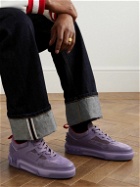 Christian Louboutin - Astroloubi Spiked Leather, Suede and Mesh Sneakers - Purple
