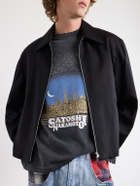 Satoshi Nakamoto - Tourist Logo-Print Distressed Cotton-Jersey T-Shirt - Black
