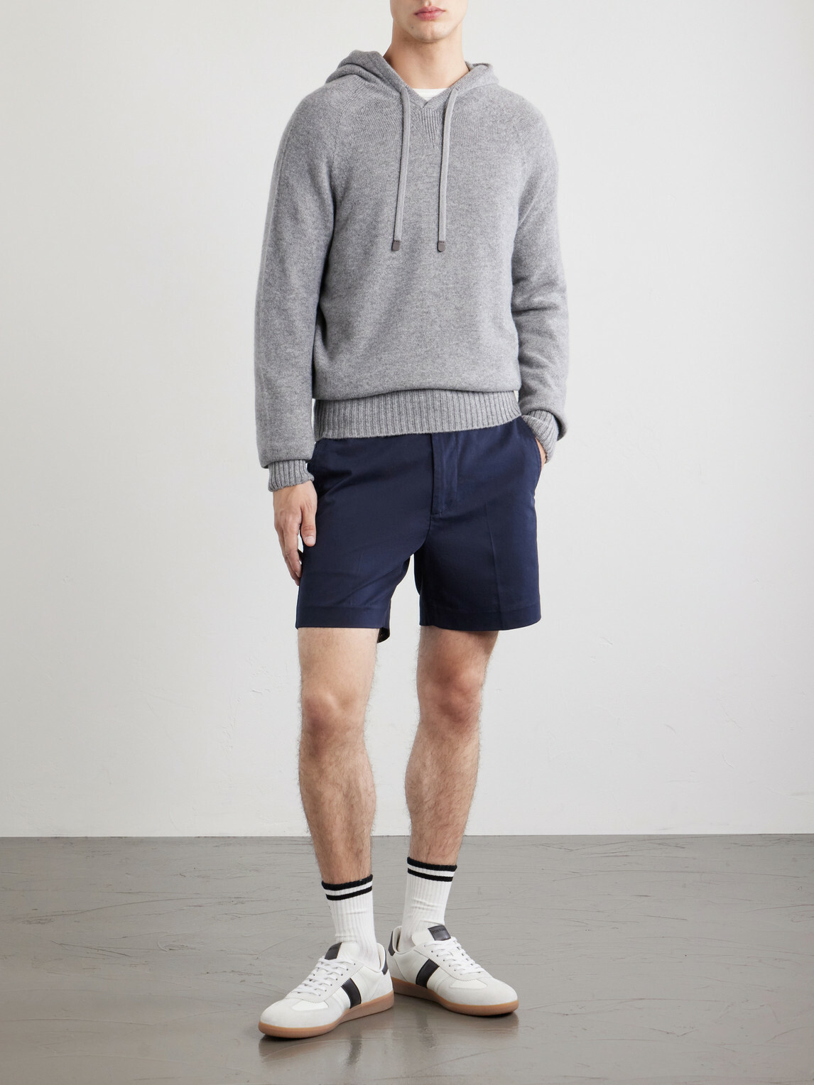 TOM FORD - Logo-Embroidered Cashmere Hoodie - Gray
