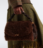 Ganni Very Bou teddy top-handle bag