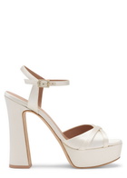 Malone Souliers Keaton 125 Satin Platform Sandals Ivory