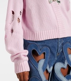 Area Embellished cotton and cashmere cardigan