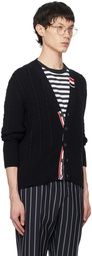 Thom Browne Navy Cable Cardigan