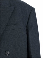 Juun.J Grey Double-breasted Jacket With Peaked Revers And Patch Pockets On Front In Wool Man