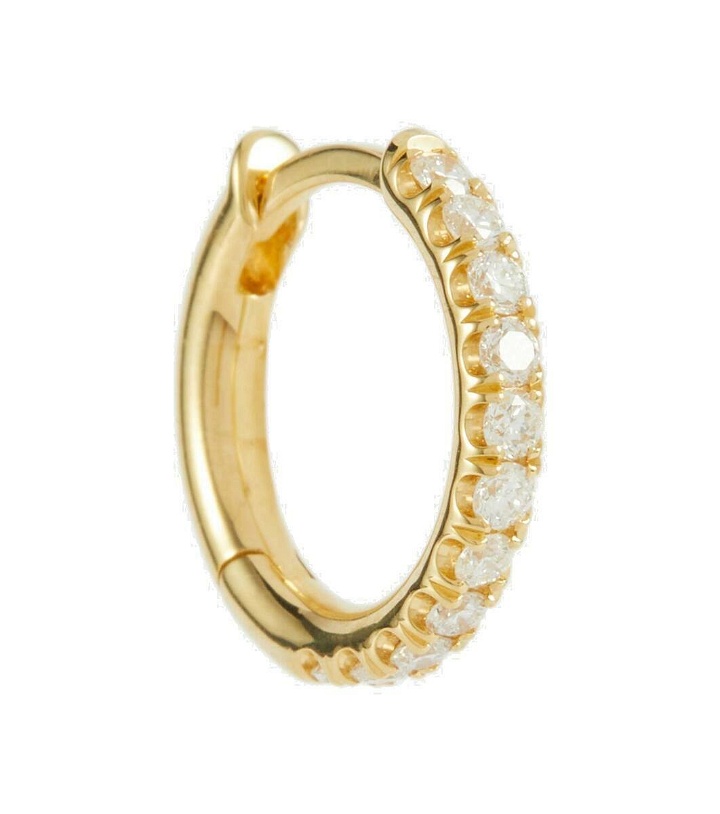 Photo: Spinelli Kilcollin Mini Micro Hoop Pavé 18kt gold and diamond single earring