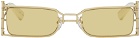 Feng Chen Wang SSENSE Exclusive Gold Bamboo Sunglasses