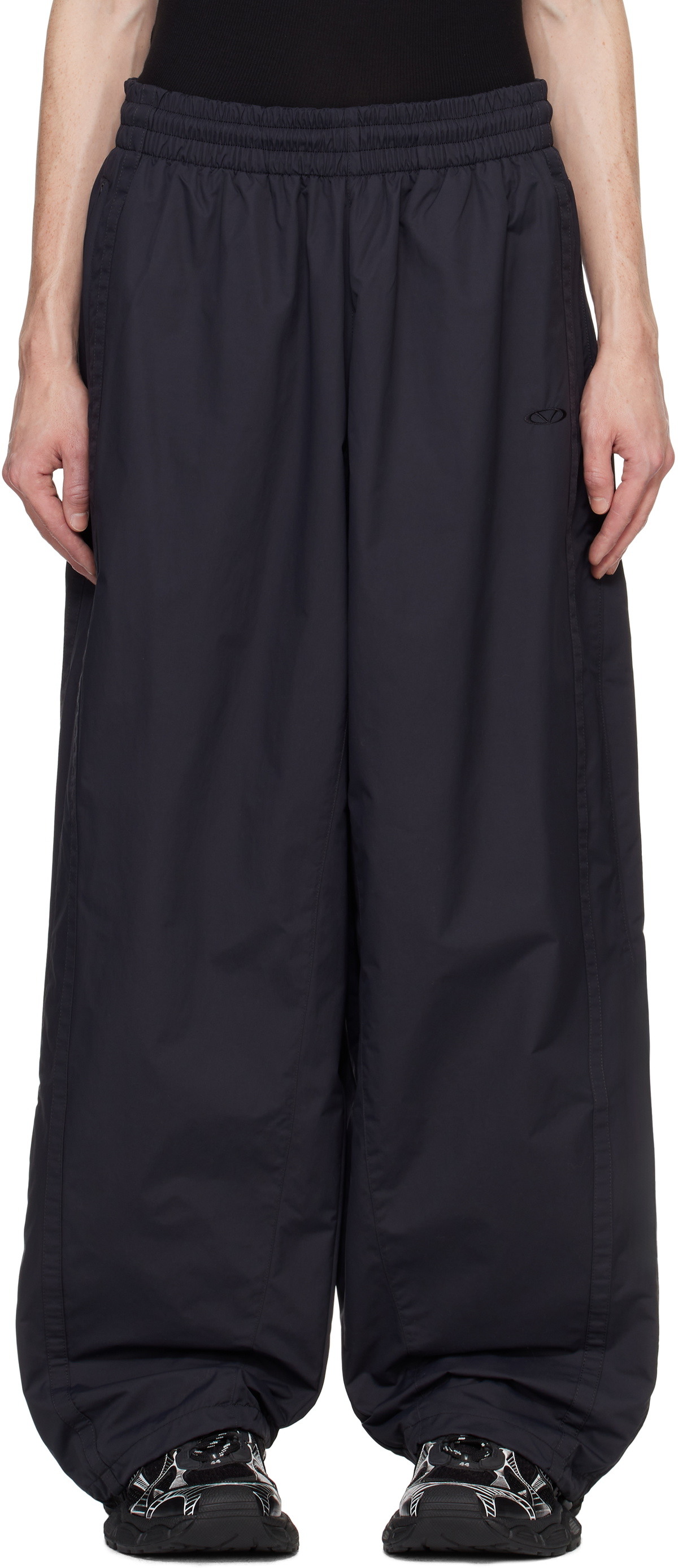 VETEMENTS Black Oval Logo Track Pants Vetements