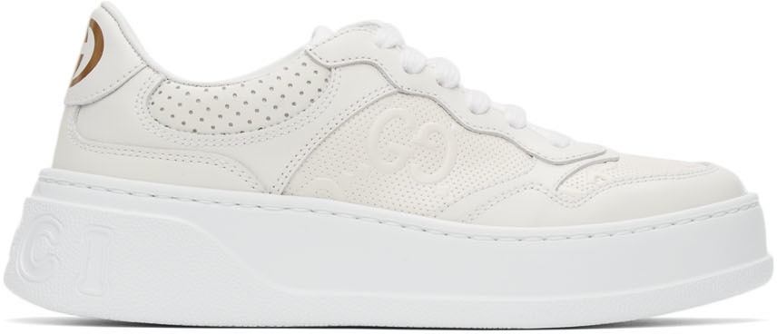 Gucci White GG Embossed Low Sneakers Gucci