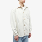 GCDS Men's Low Band Logo Overshirt in Off White