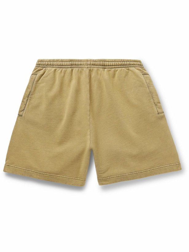 Photo: Acne Studios - Rego Straight-Leg Cotton-Jersey Shorts - Green