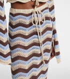 Bananhot Helena open-knit cotton-blend maxi skirt