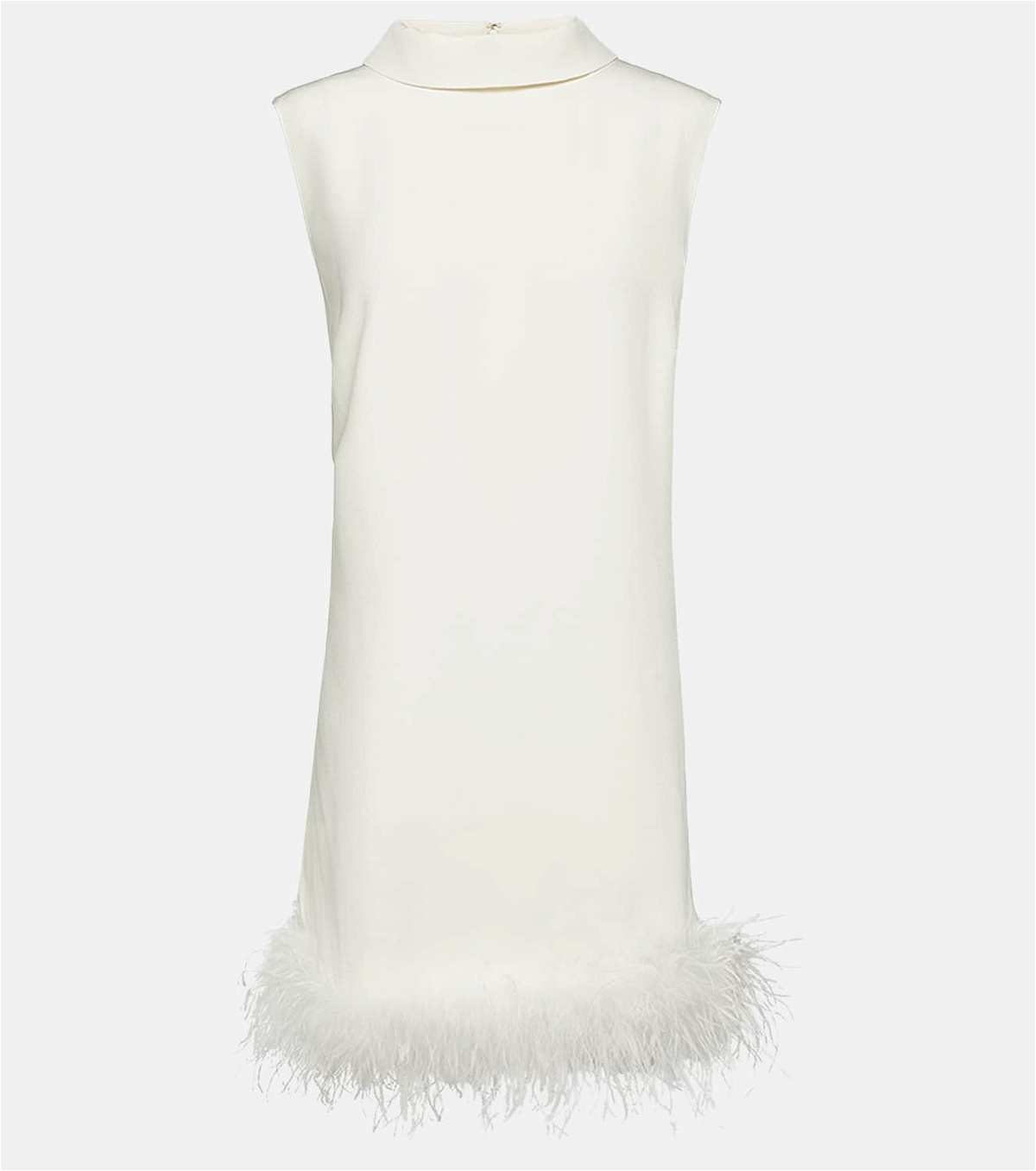 Rixo Bridal Candice feather-trimmed silk minidress