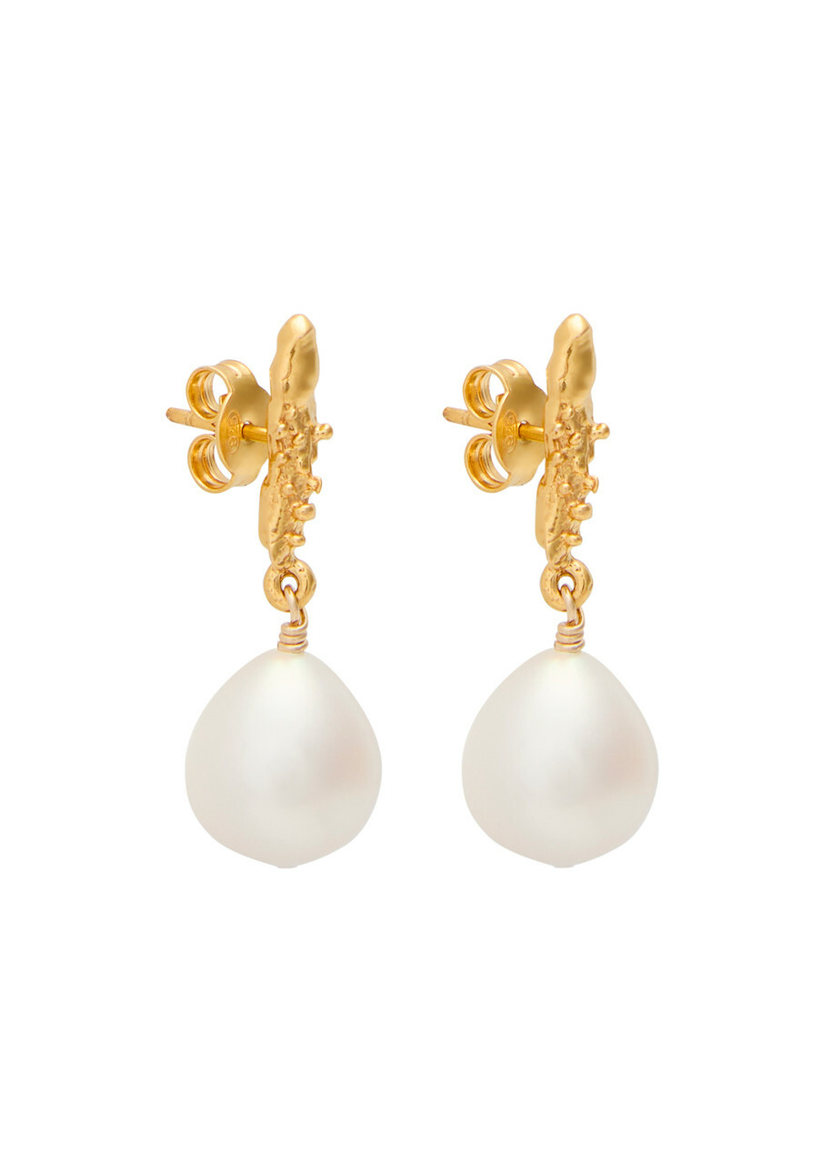 Alighieri Lustre of Moon Pearl 24kt Gold-plated Drop Earrings - One Size