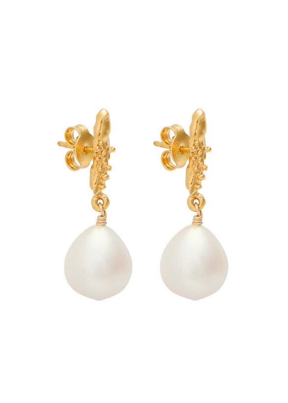 Photo: Alighieri Lustre of Moon Pearl 24kt Gold-plated Drop Earrings - One Size
