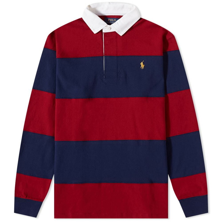 Photo: Polo Ralph Lauren Men's Striped Rugby Shirt in Newport Navy/Holiday Red