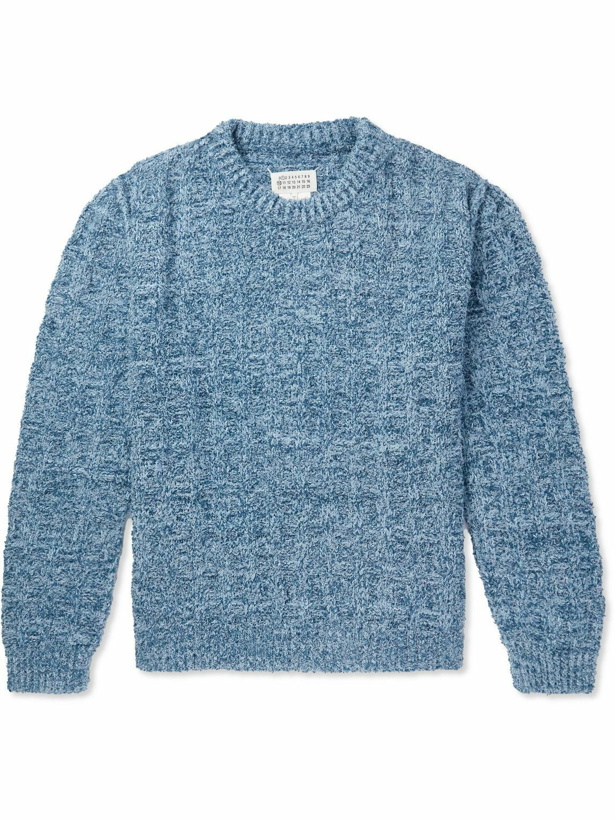 Photo: Maison Margiela - Cotton-Blend Bouclé Sweater - Blue