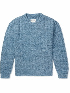 Maison Margiela - Cotton-Blend Bouclé Sweater - Blue