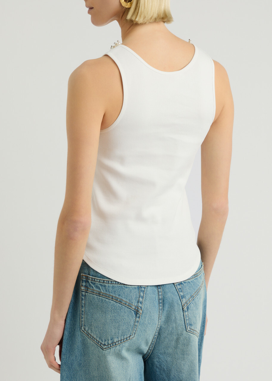 トップス Cotton ribbon tank ivory Cotton ribbon tank