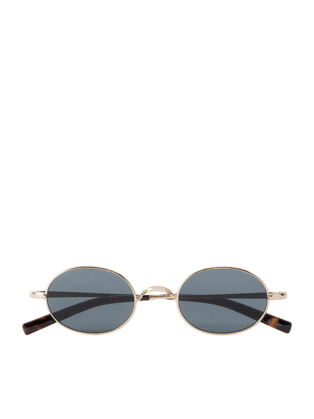 Photo: SAINT LAURENT - SL 948 Round-Frame Gold-Tone Titanium and Acetate Sunglasses - Gold