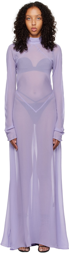 Photo: Maximilian Davis Purple Open Back Maxi Dress