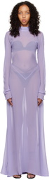 Maximilian Davis Purple Open Back Maxi Dress