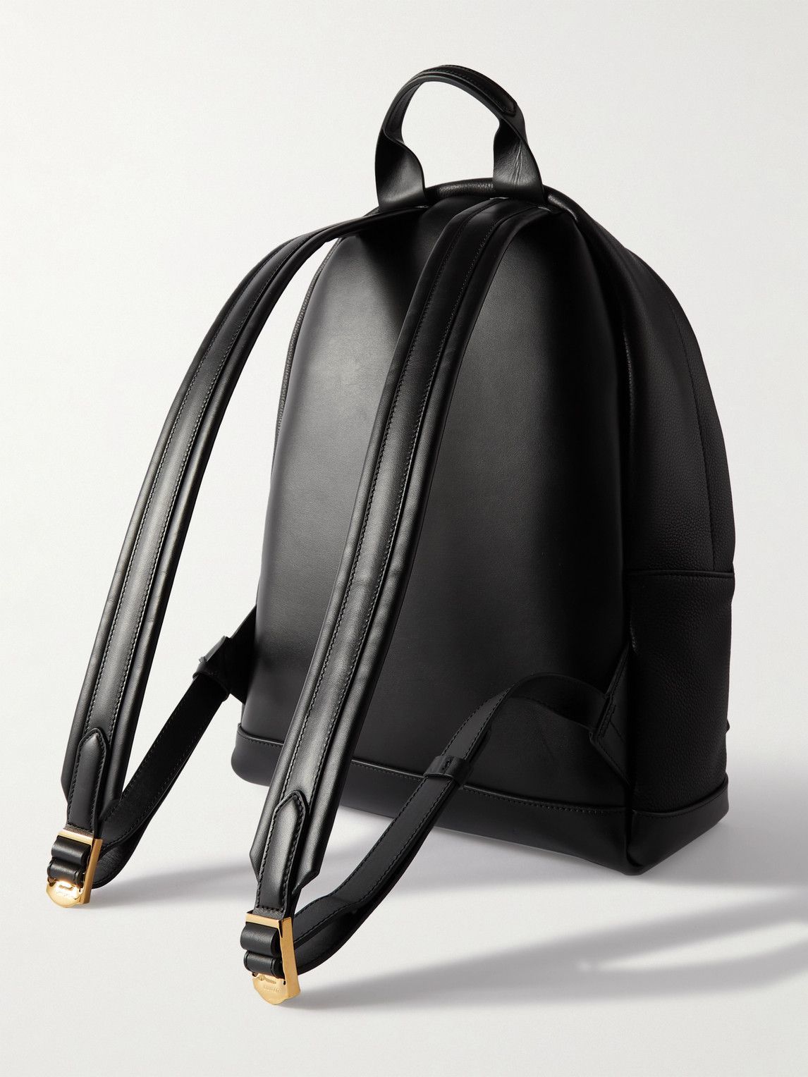 TOM FORD Black Gold Pebble Grain Leather Handbag