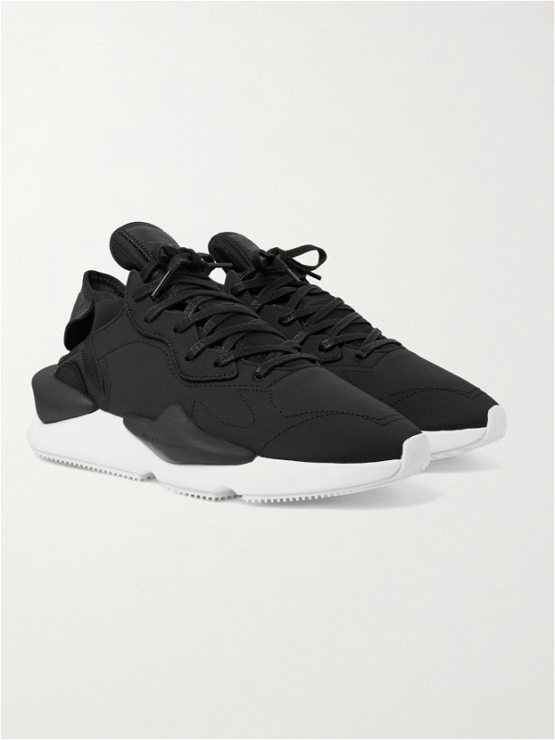 Photo: Y-3 - Kaiwa Leather-Trimmed Nylon-Ripstop and Neoprene Sneakers - Black