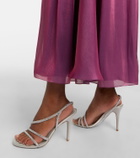 Costarellos Embellished Lurex georgette gown