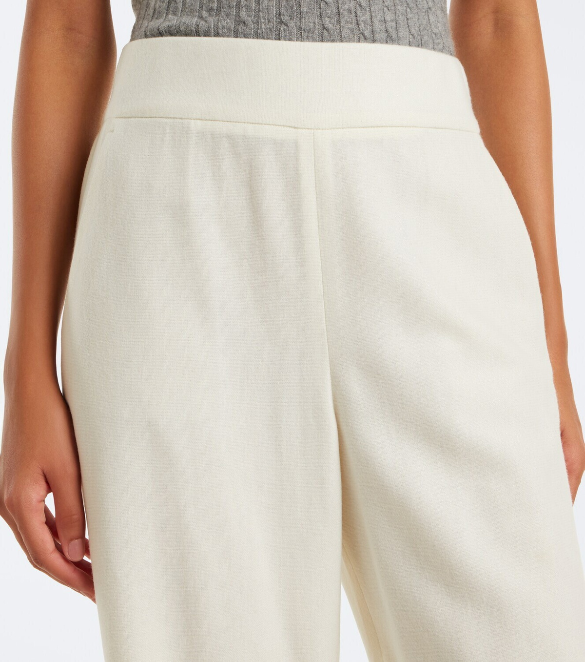 Eleventy Wool and cashmere wide-leg pants