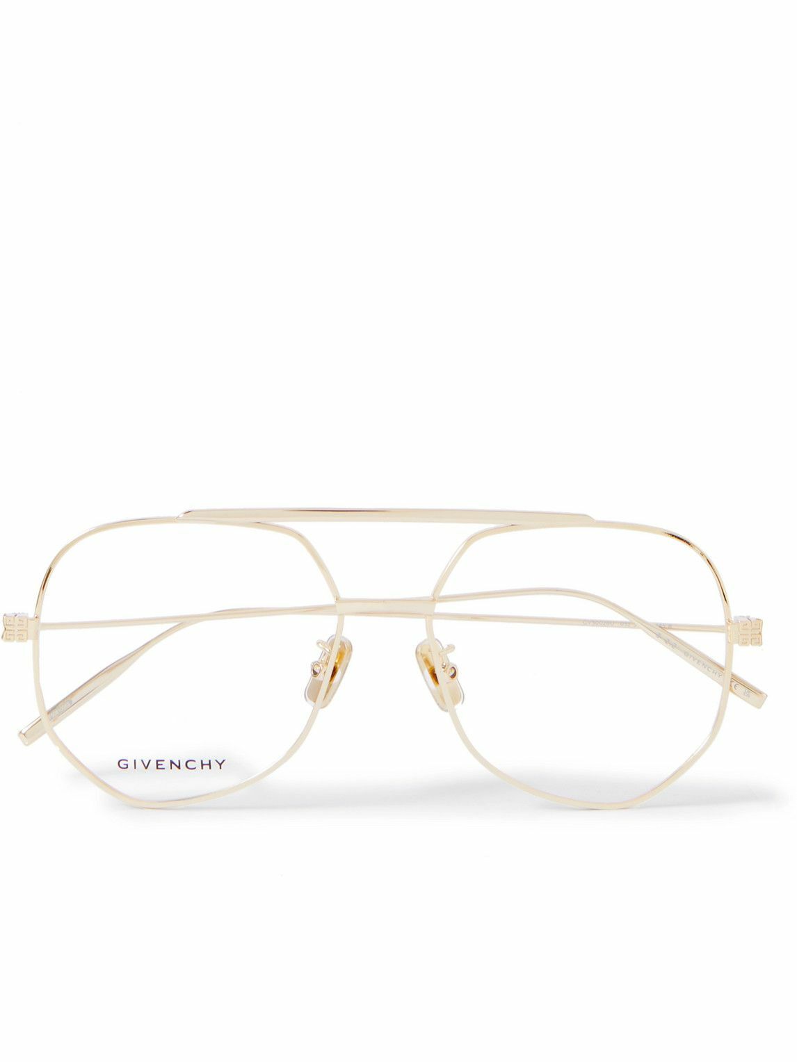 【関税＆送料込み】Givenchy Gv Speed Eyeglasses GV Speed aviator glasses in metallic - Givenchy | Mytheresa