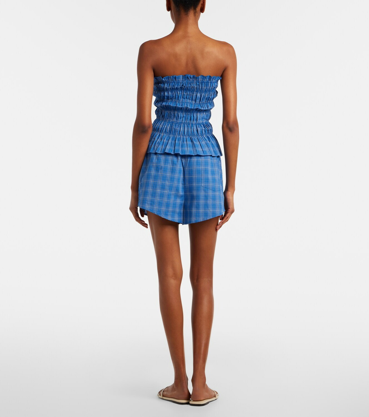 Faithfull Leya plaid cotton shorts