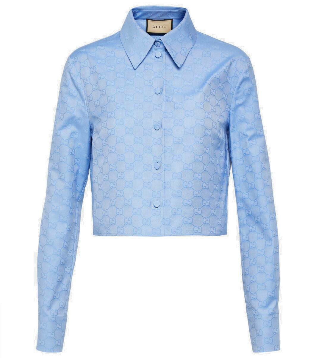 Photo: Gucci GG cropped cotton Oxford shirt