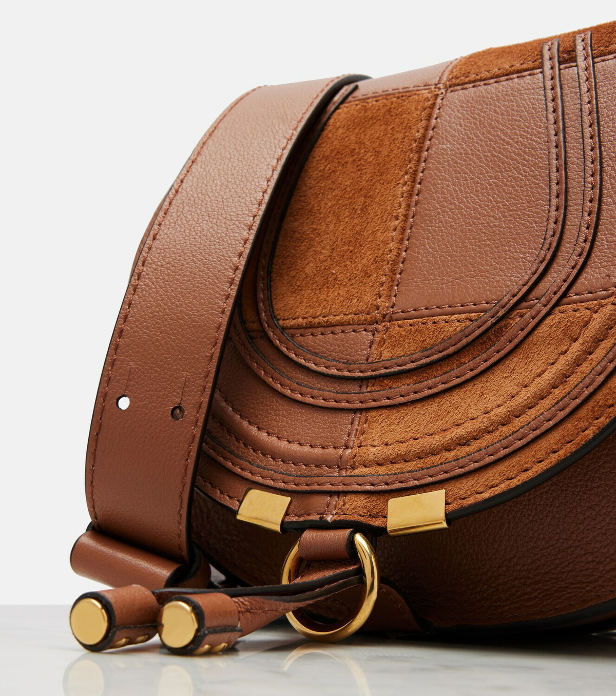 Chloé Marcie Small leather and suede crossbody bag