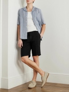 Massimo Alba - Alaccia Straight-Leg Pleated Linen Shorts - Black