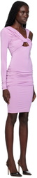Nensi Dojaka Purple Draped Midi Dress