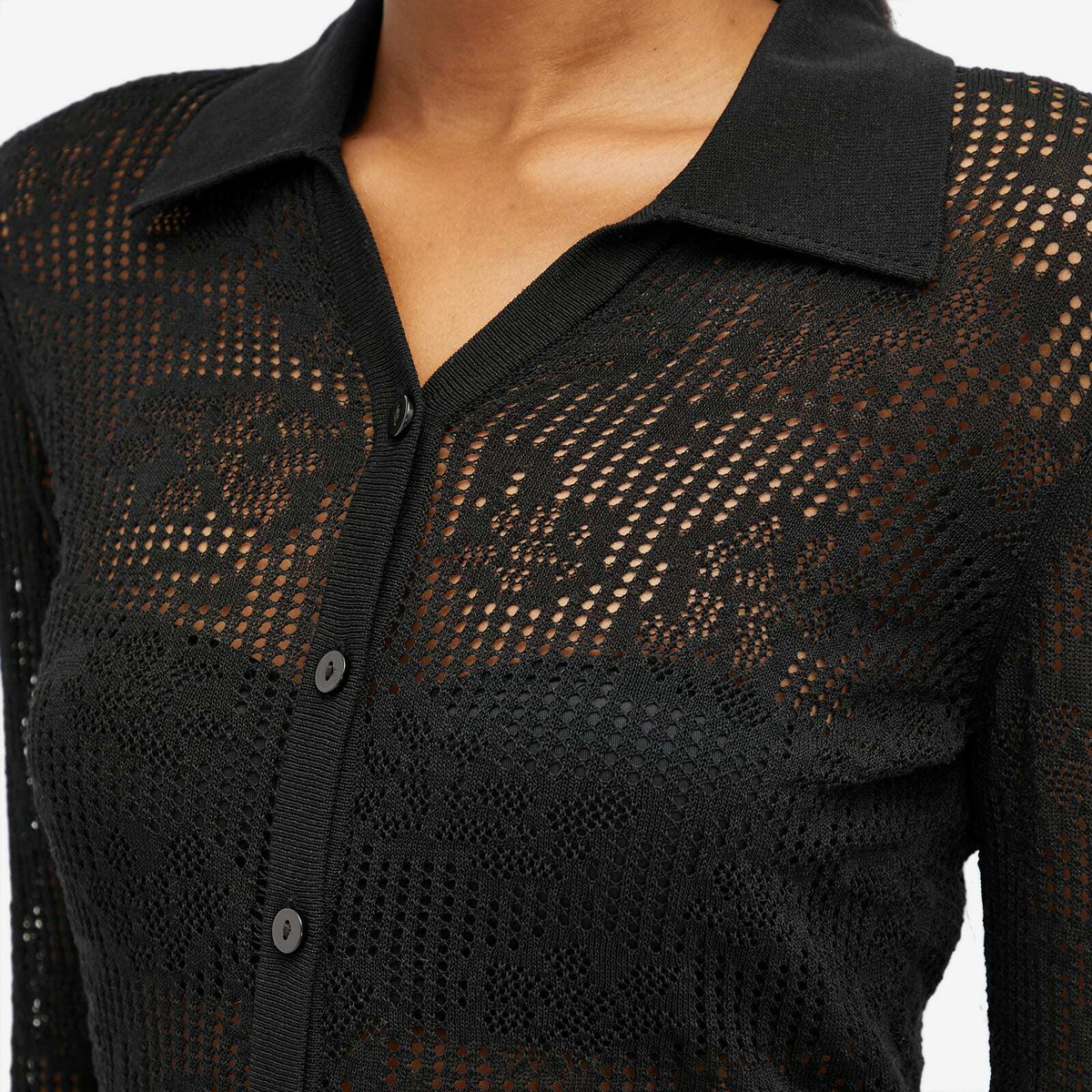 Holzweiler Women's Lace Knit Shirt in Black Holzweiler