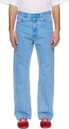 Marni Blue Organic Denim Wide-Leg Jeans