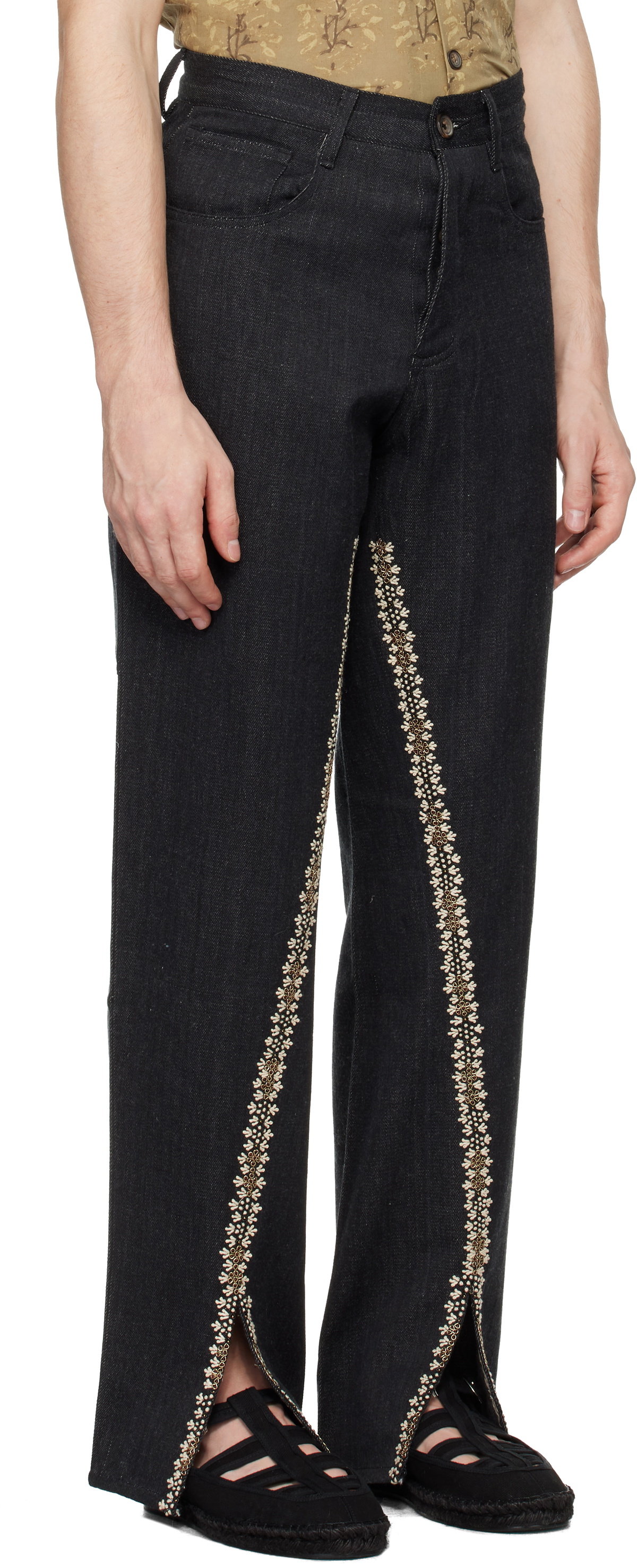 Kartik Research Black Split Jeans