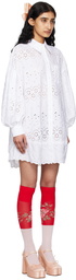 Simone Rocha White Puff Sleeve Minidress