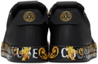 Versace Jeans Couture Black & Gold Court 88 Sneakers